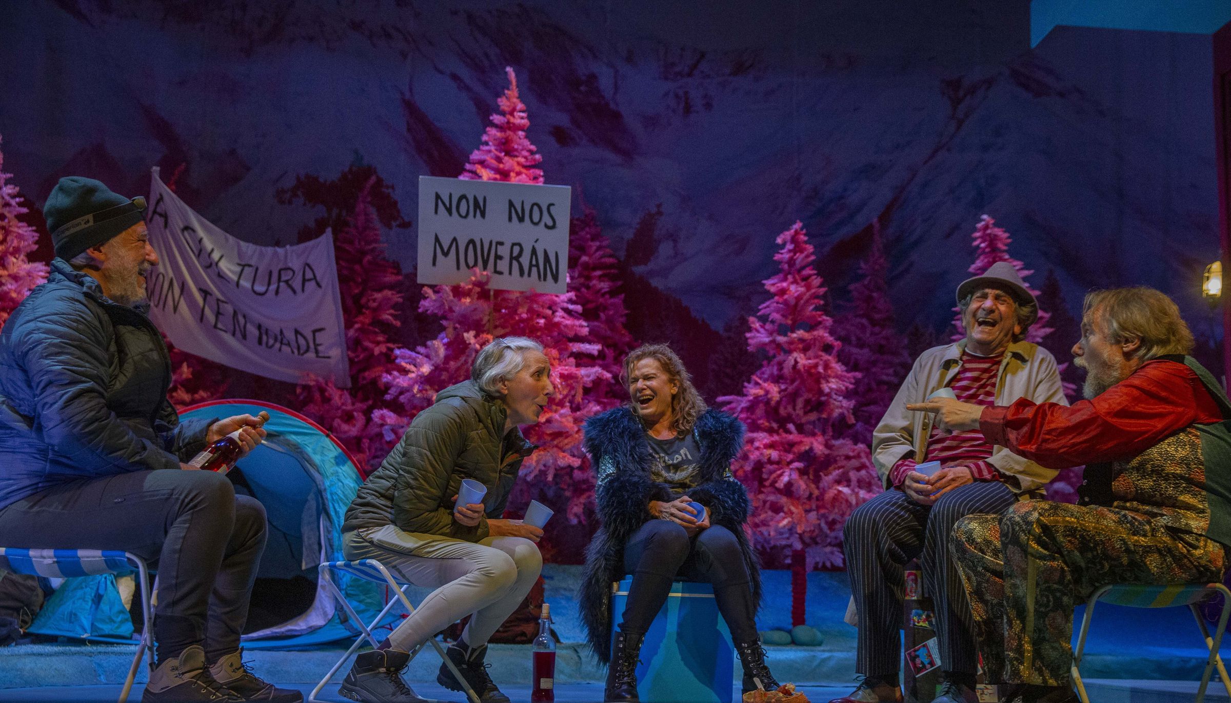 Momento del ensayo de la obra  Terceiro acto  del Centro Dramtico Galego en el Salon Teatro de Santiago de Compostela. 13/04/2021