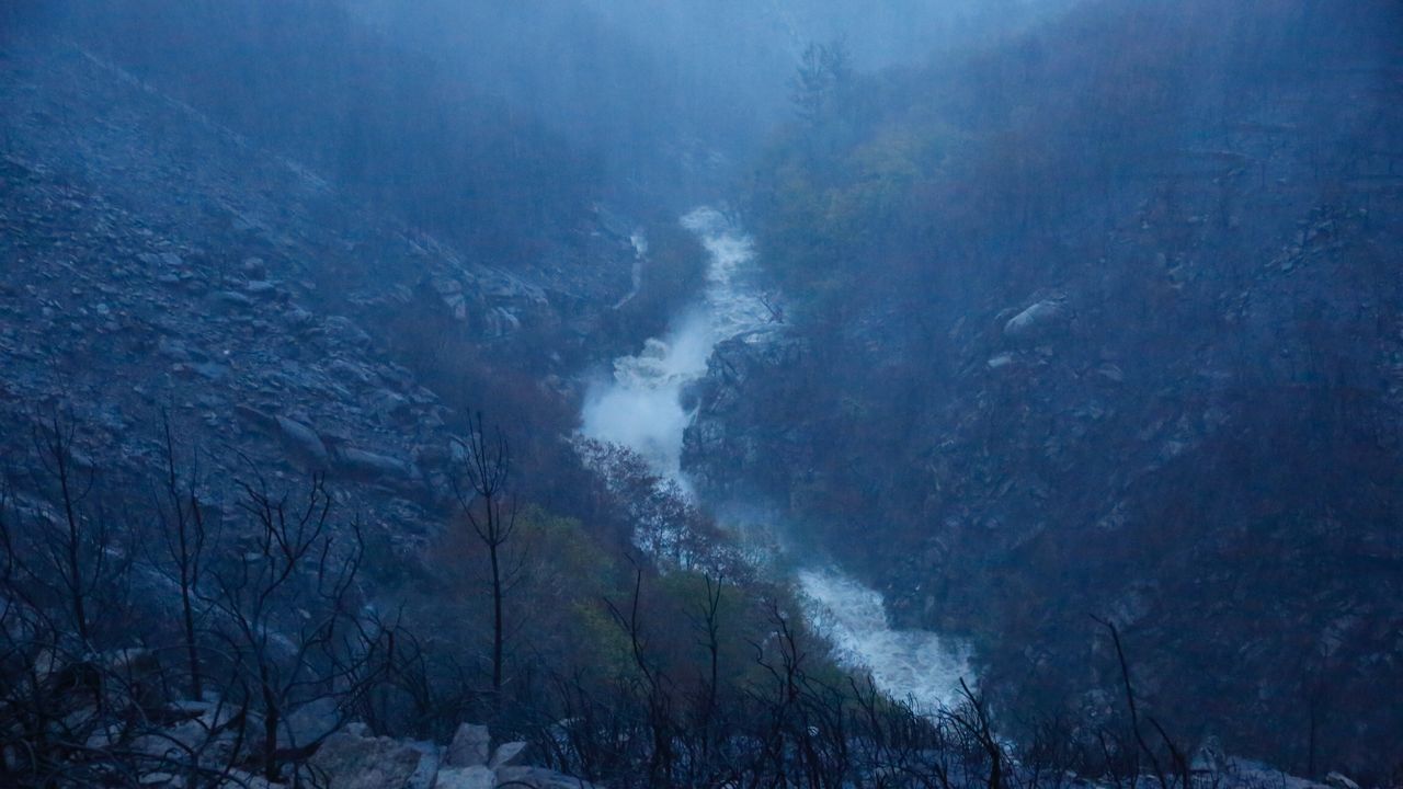 .El entorno quemado de Ponte Caldelas, azotado por el temporal Ana. Fue uno de los concellos mas afectados por los incendios del pasado mes de octubre