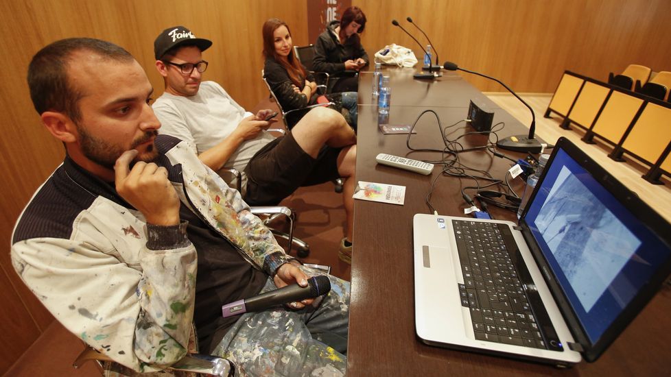 Microcharla con artistas,Yoseba MP, Saturno, Cinta Vidal y Jorit