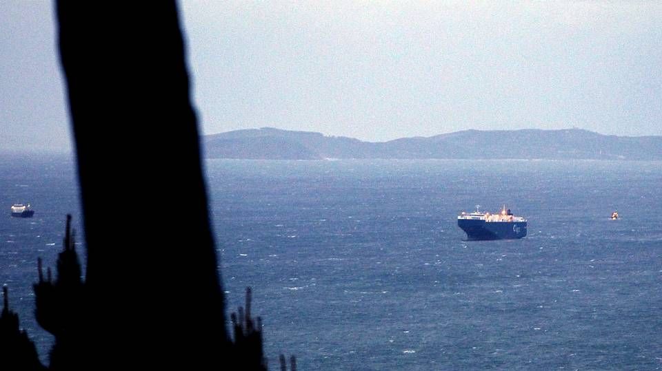 mercante.El mercante «Baltic Breeze», esta mañana tras la colisión de esta madrugada