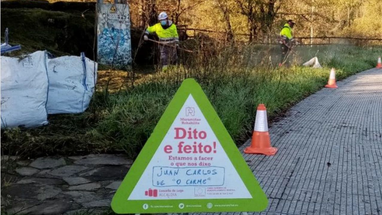 En cada obra del Muramiñae Rehabilita se colocaron los carteles con el nombre del vecino que propuso la mejora