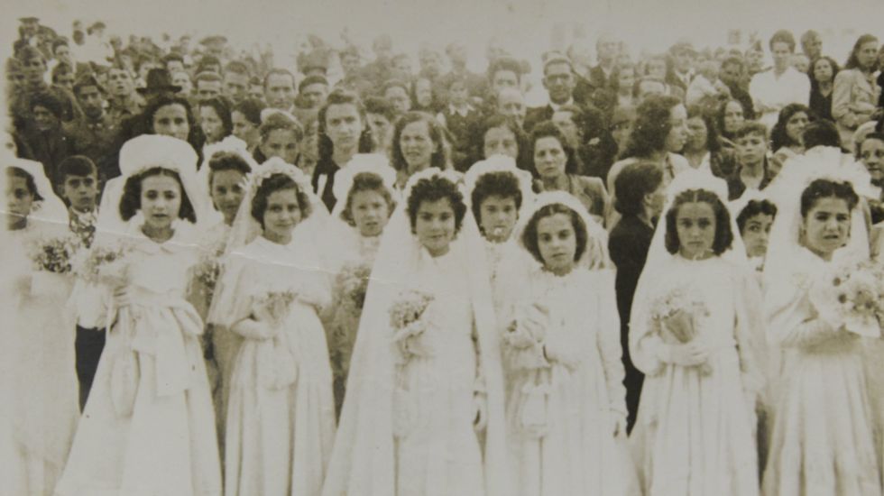 Equipo de fútbol de Santa Lucía.Fiestas de la Gaiteira (agosto de 1954)
