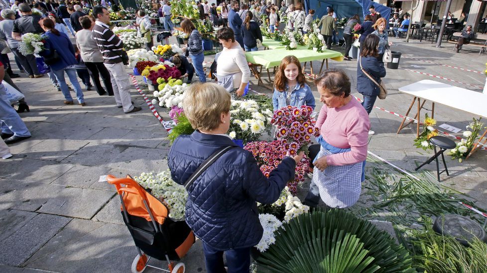 Mercado de flores para Todos los Santos