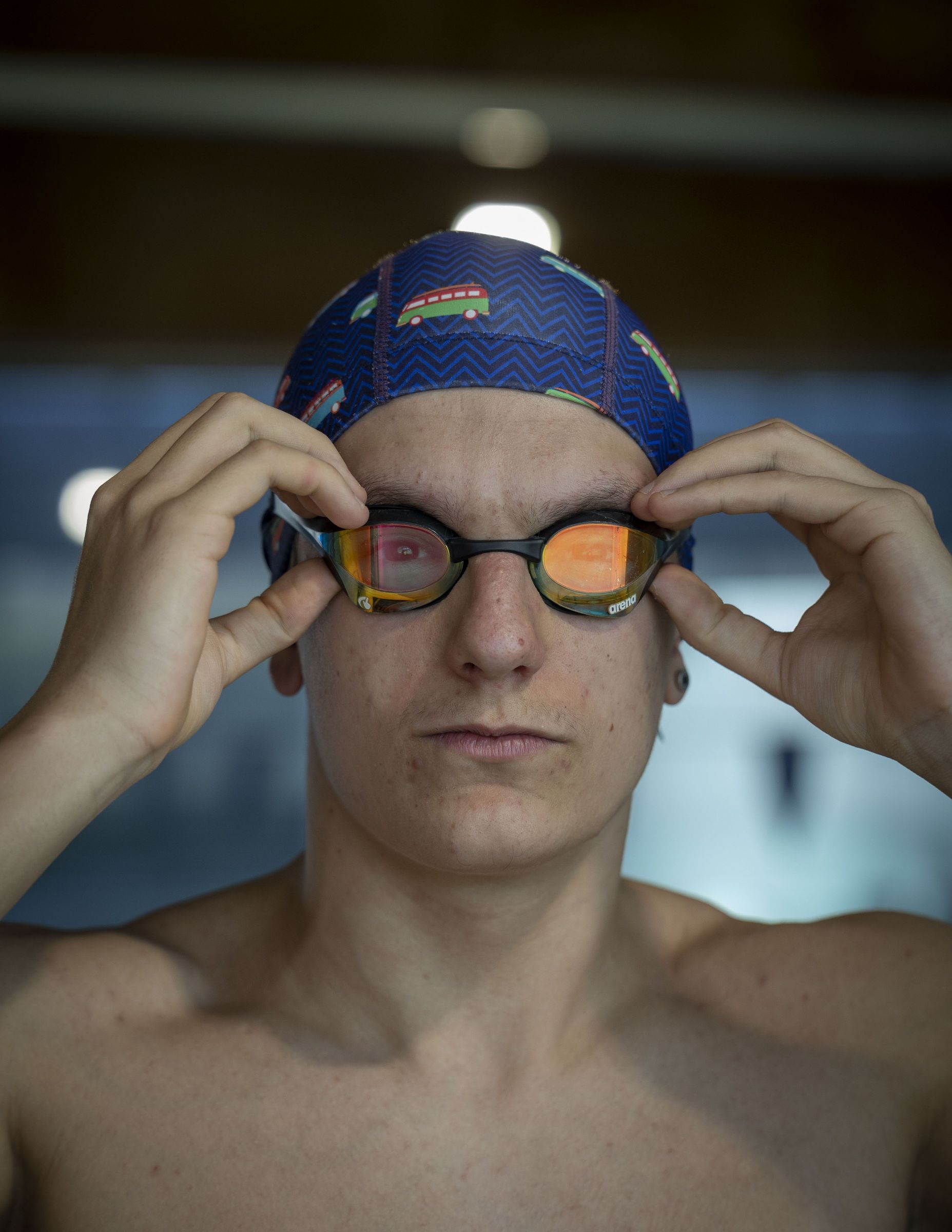 Nikita Levchenko, nadador do Club de Nataci�n de Arz�a. 18/04/2024