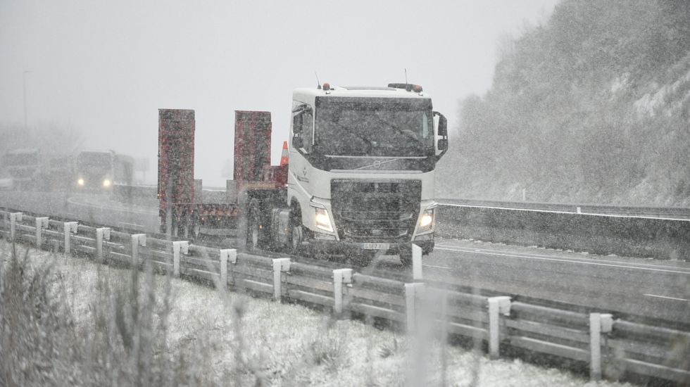Nieve en Dozón, en la AG-53