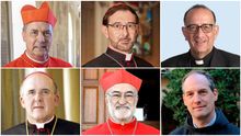 Los seis cardenales electores espa�oles (Ca�izares renunci� por problemas de salud): arriba,�Cobo, Artime y Omella; abajo,�Osoro,�L�pez Romero y Bustillo.