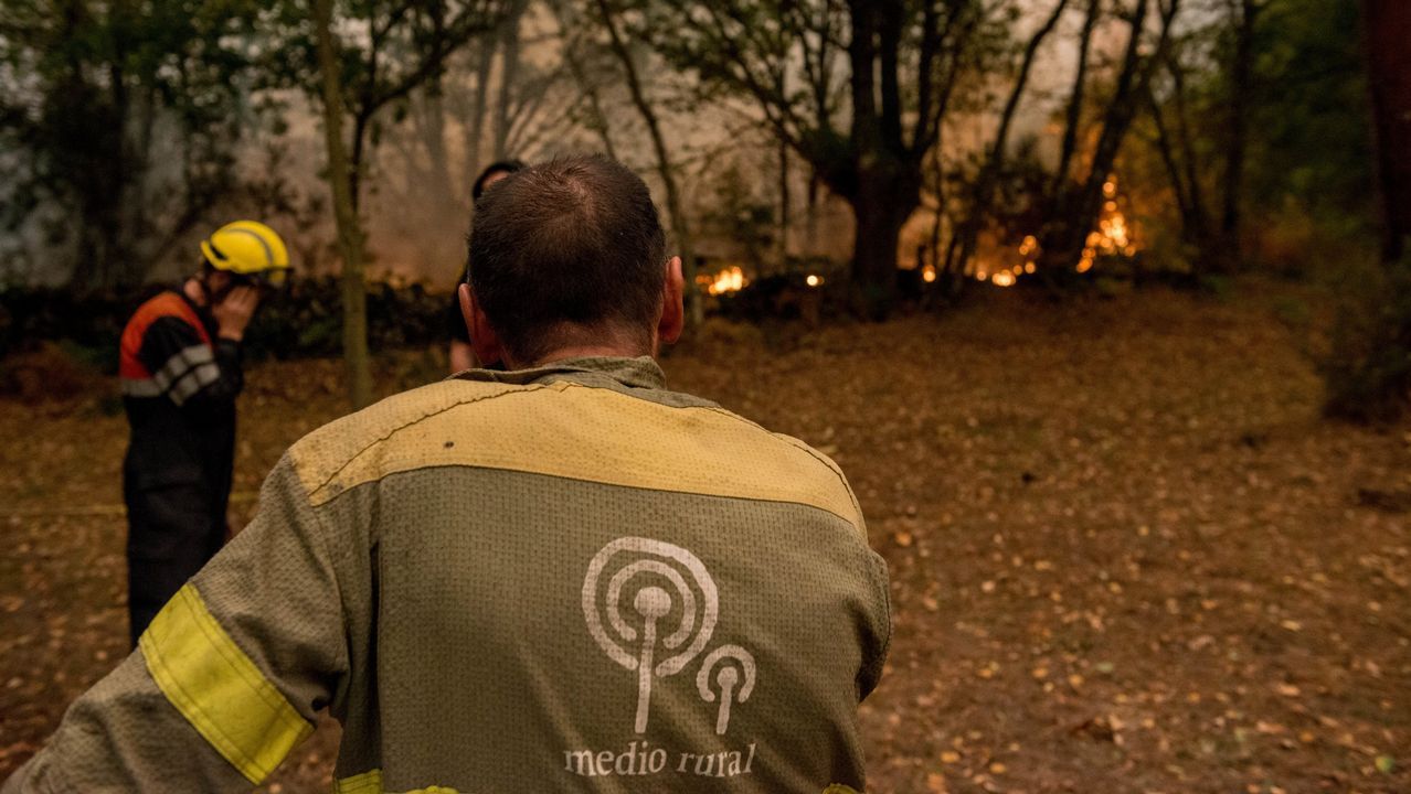 Incendio en el concello de Parada de Sil. Las llamas afectaron a diferentes puntos
