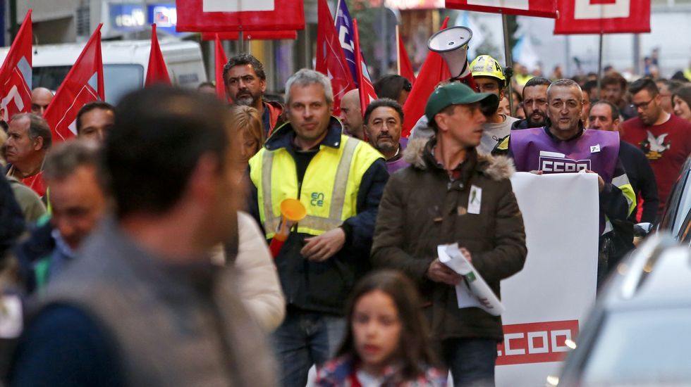 Manifestación de trabajadores de Ence