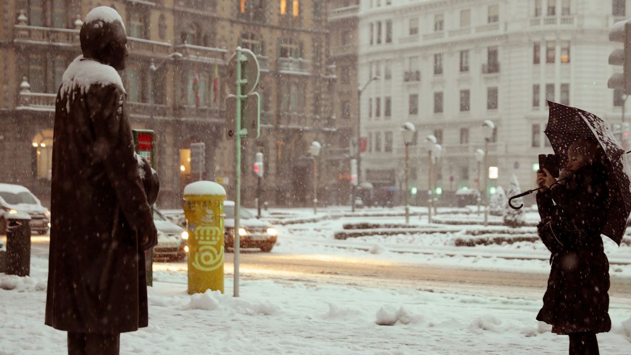 Temporal de nieve en Bilbao