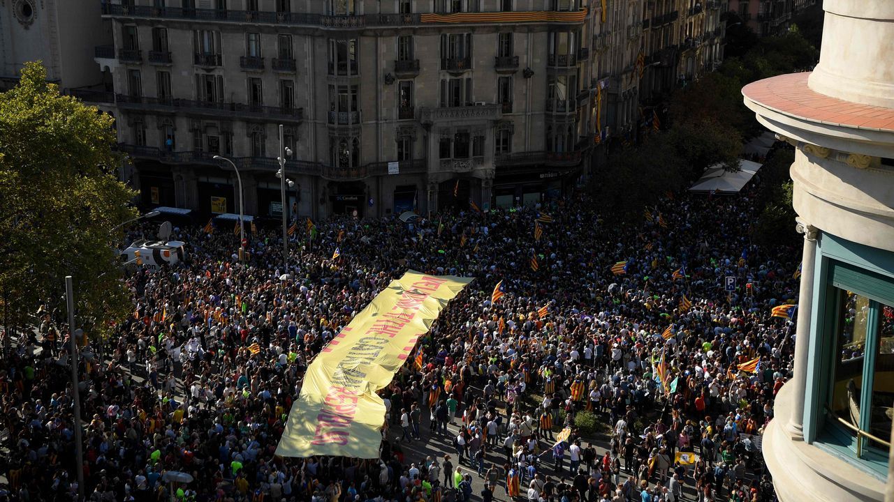 .Protestas en las calles de Barcelona