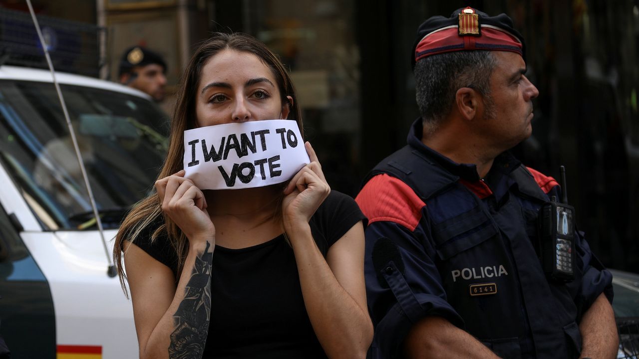 .Protestas en las calles de Barcelona