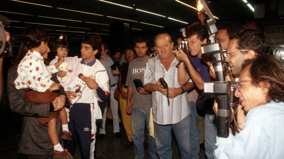 Bebeto y su mujer, a la llegada a Río.