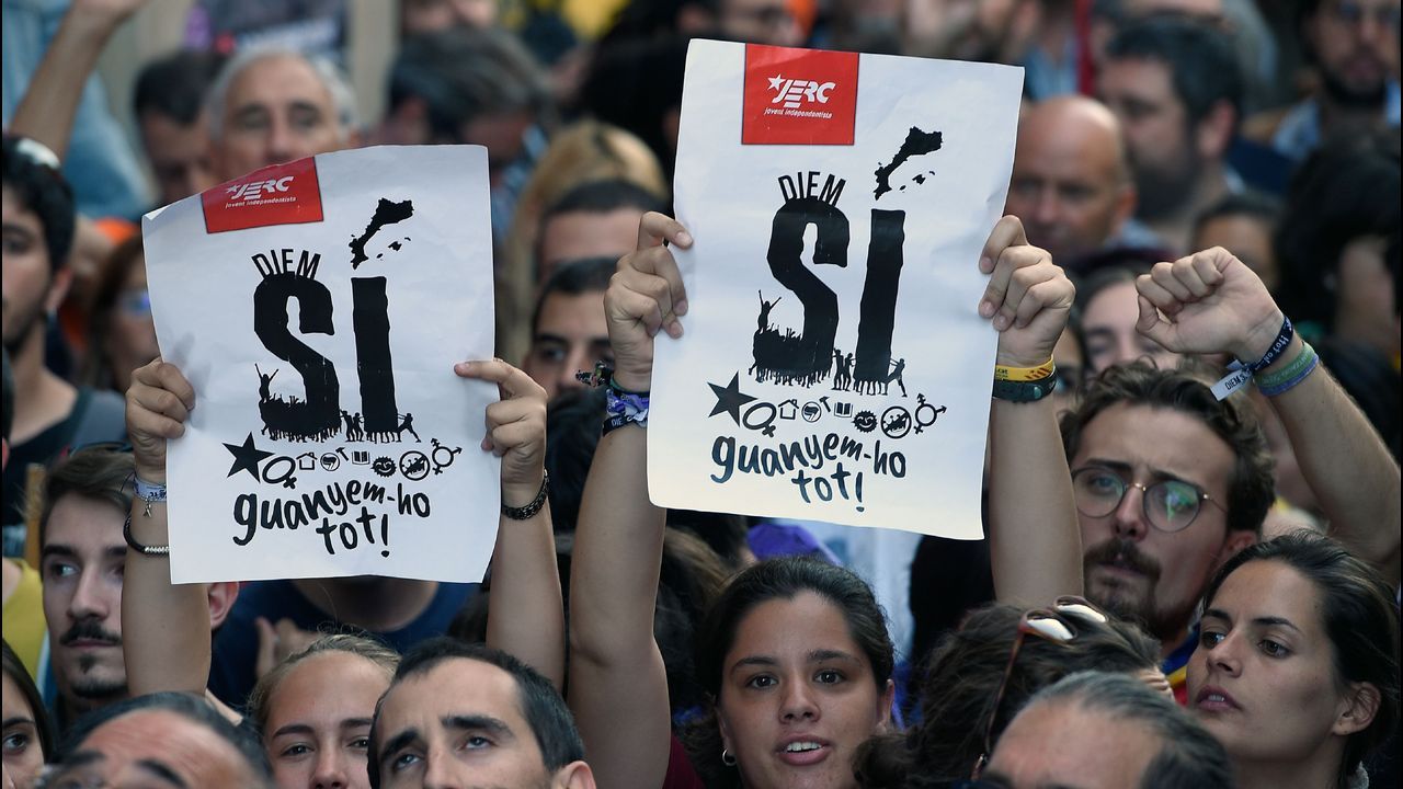 .Protestas en las calles de Barcelona