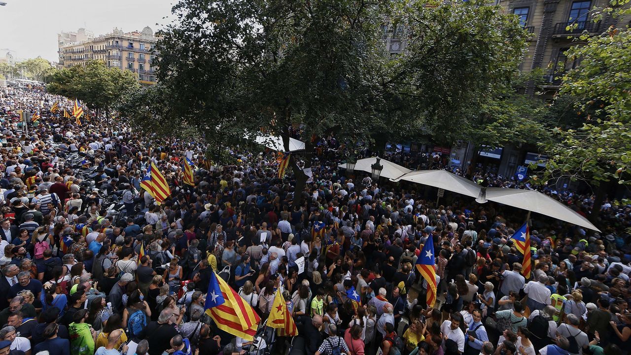 .Protesta en la Rambla Catalunya