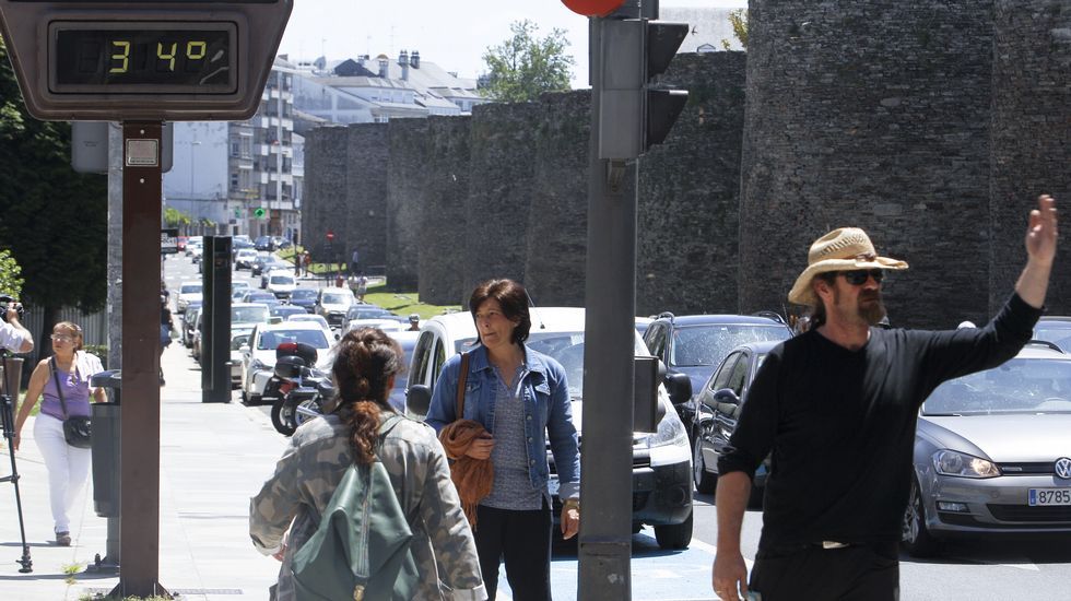 Termómetro en la ronda de la Muralla de Lugo