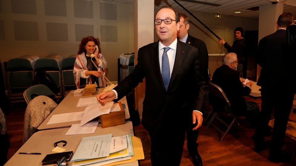 .Hollande votó en Tulle, localidad de la que fue alcalde