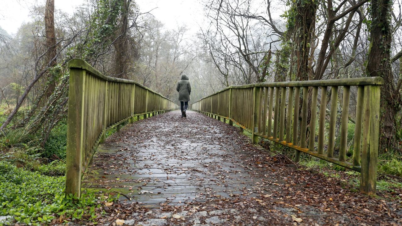 O Cuadrante tiene un jardín para disfrutar en la visita al museo.Un paseo cerca del río para llegar a las Torres de Oeste en Catoira
