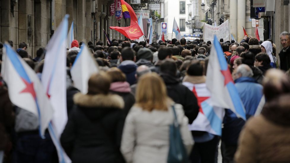 Cientos de paraguas en las inmediaciones de la catedral