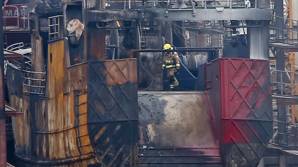 Incendio en los astilleros de Placeres