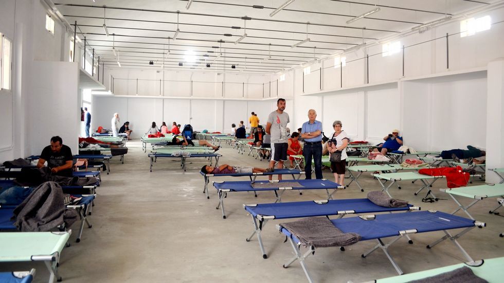 .Evacuados en Moraleja, en Cáceres, con motivo del incendio