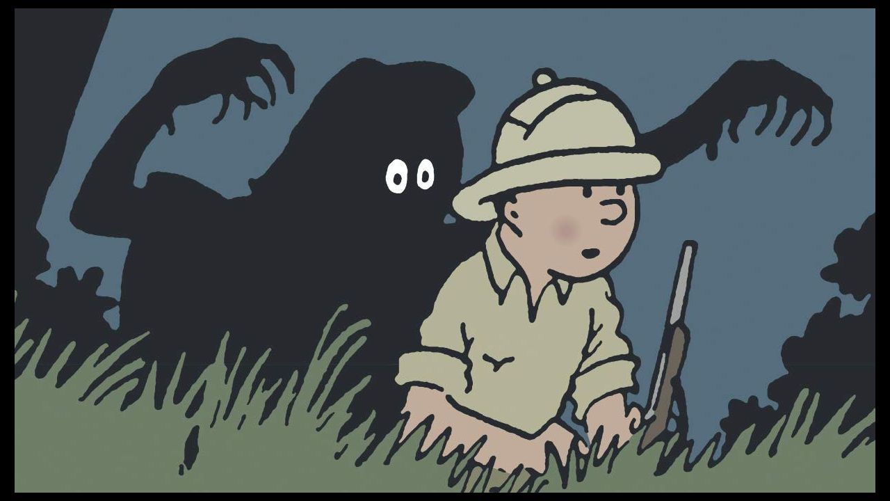 Una de las viñetas de «Tintín en el Congo»