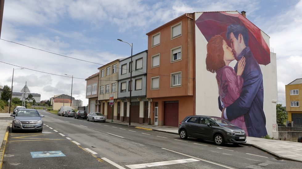 Trabajo de la polaca Natalia Rak en la rúa Vila de Negreira