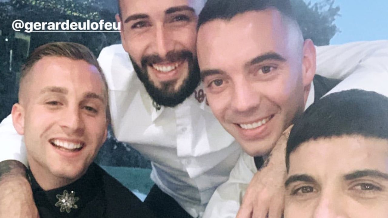 Jordi Figueras, Pepe Aicart, Dani Abalo, Sergio Álvarez y sus respectivas parejas