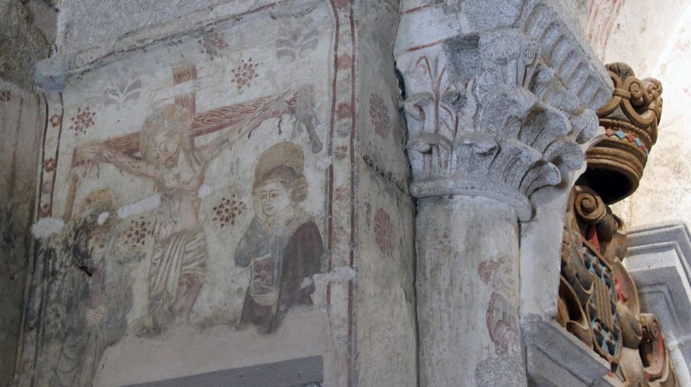 Pinturas en la iglesia de San Pedro de Bembibre, en Taboada