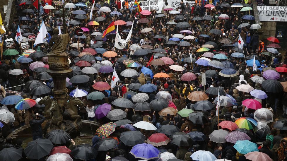 La manifestación de los estudiantes en Santiago
