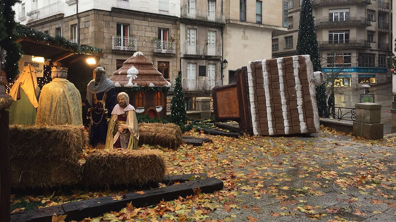 .El belén del Concello de Ourense es uno de los afectados