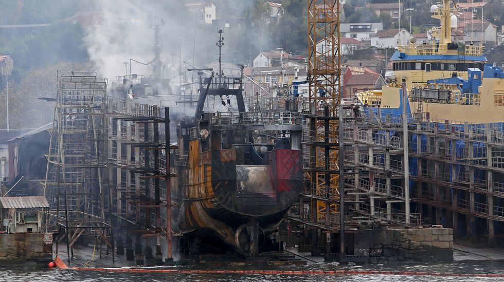 Incendio en los astilleros de Placeres