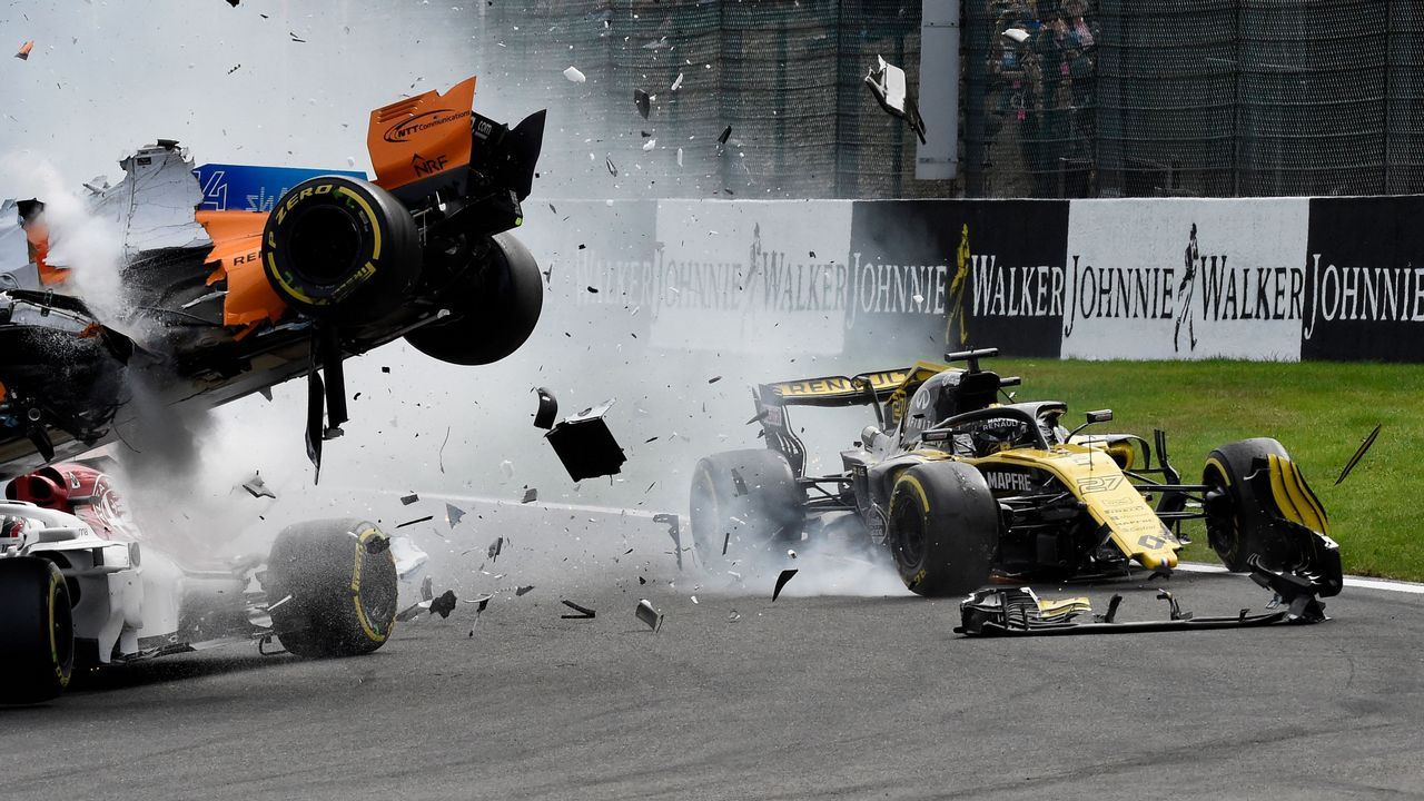 El coche de Alonso, tras el accidente