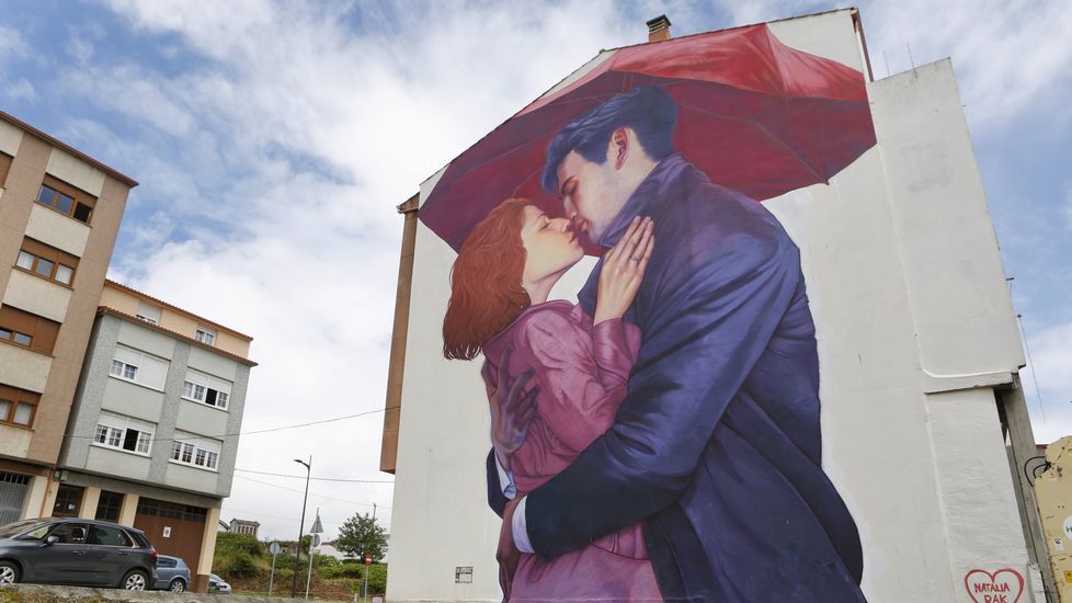 Trabajo de la polaca Natalia Rak en la rúa Vila de Negreira