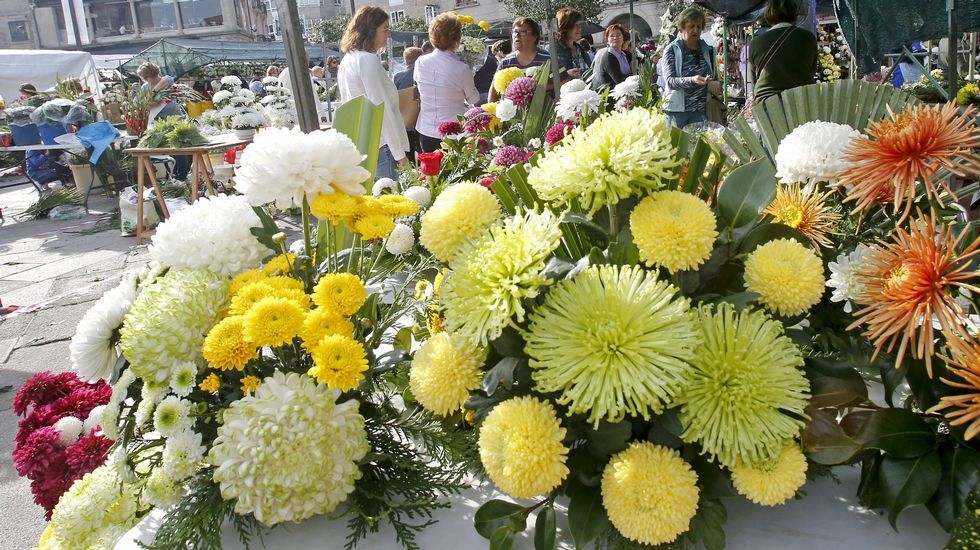Mercado de flores para Todos los Santos