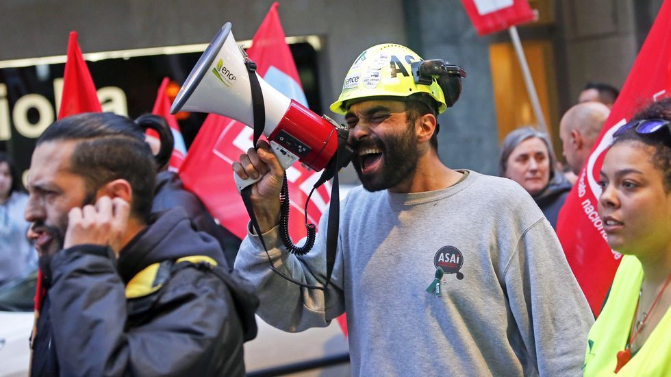 Manifestación de trabajadores de Ence
