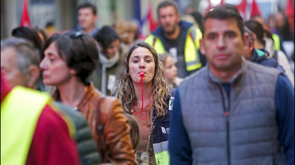 Manifestación de trabajadores de Ence