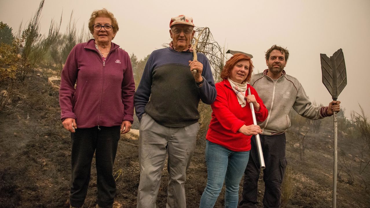 Incendio en el concello de Parada de Sil. Las llamas llegaron a diferentes partes del municipio