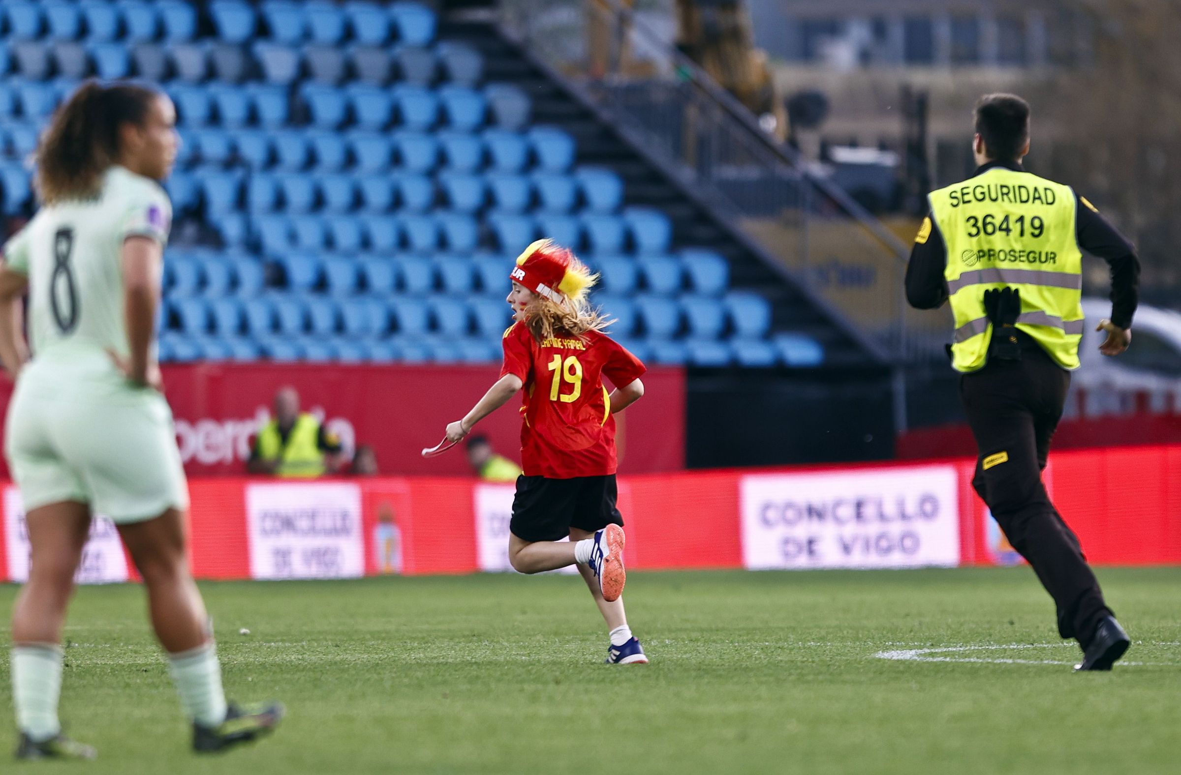 Espontnea en Balaidos durante o encontro de Espaa - Portugal na Liga de las Naciones. 08/04/2025