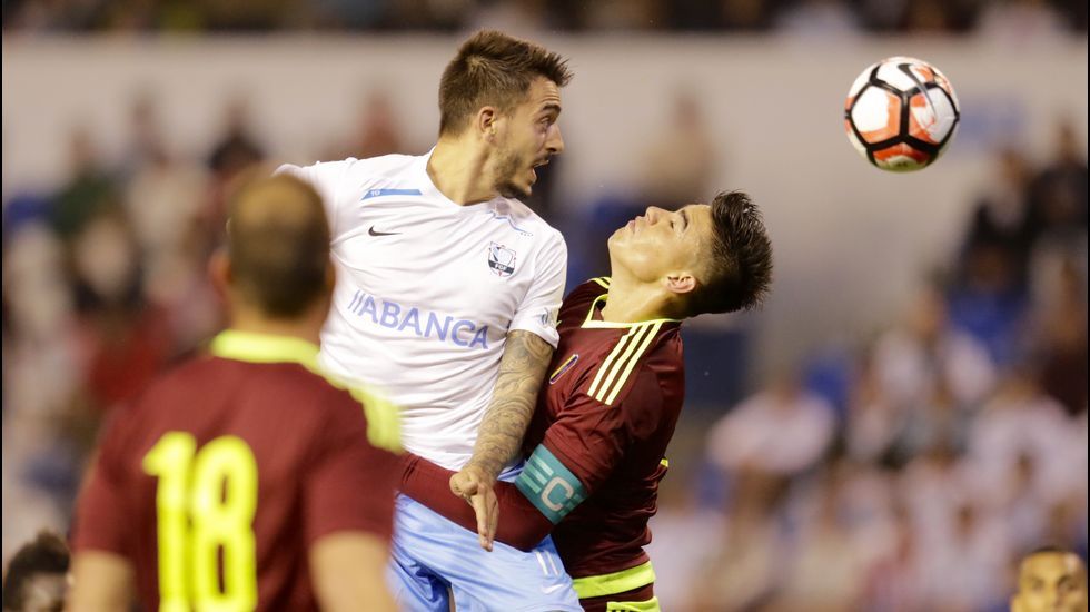 Foto de formación del Galicia-Venezuela del 2016 en el que coincidieron Denis, Sergio, Aspas y Hugo Mallo
