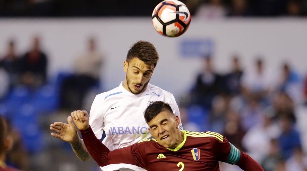 Foto de formación del Galicia-Venezuela del 2016 en el que coincidieron Denis, Sergio, Aspas y Hugo Mallo