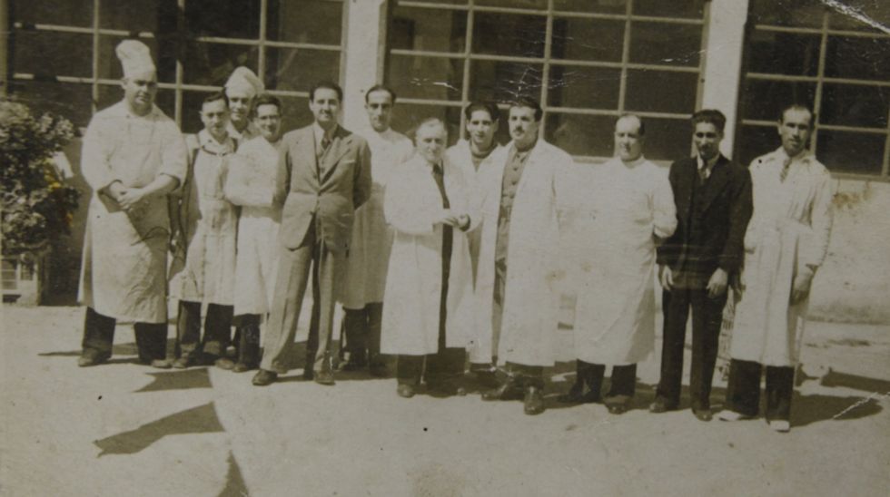 Equipo de fútbol de Santa Lucía.Fiestas de la Gaiteira (agosto de 1954)
