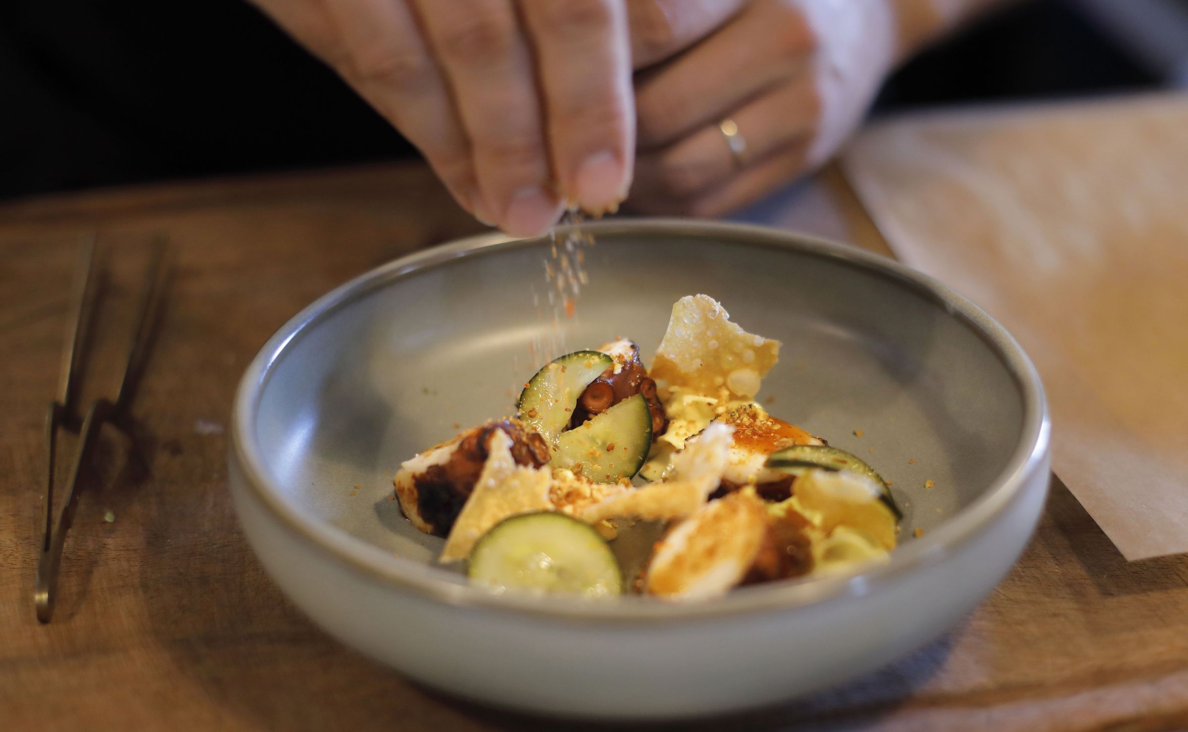 Detalle de uno de los platos que se sirvieron durante el evento