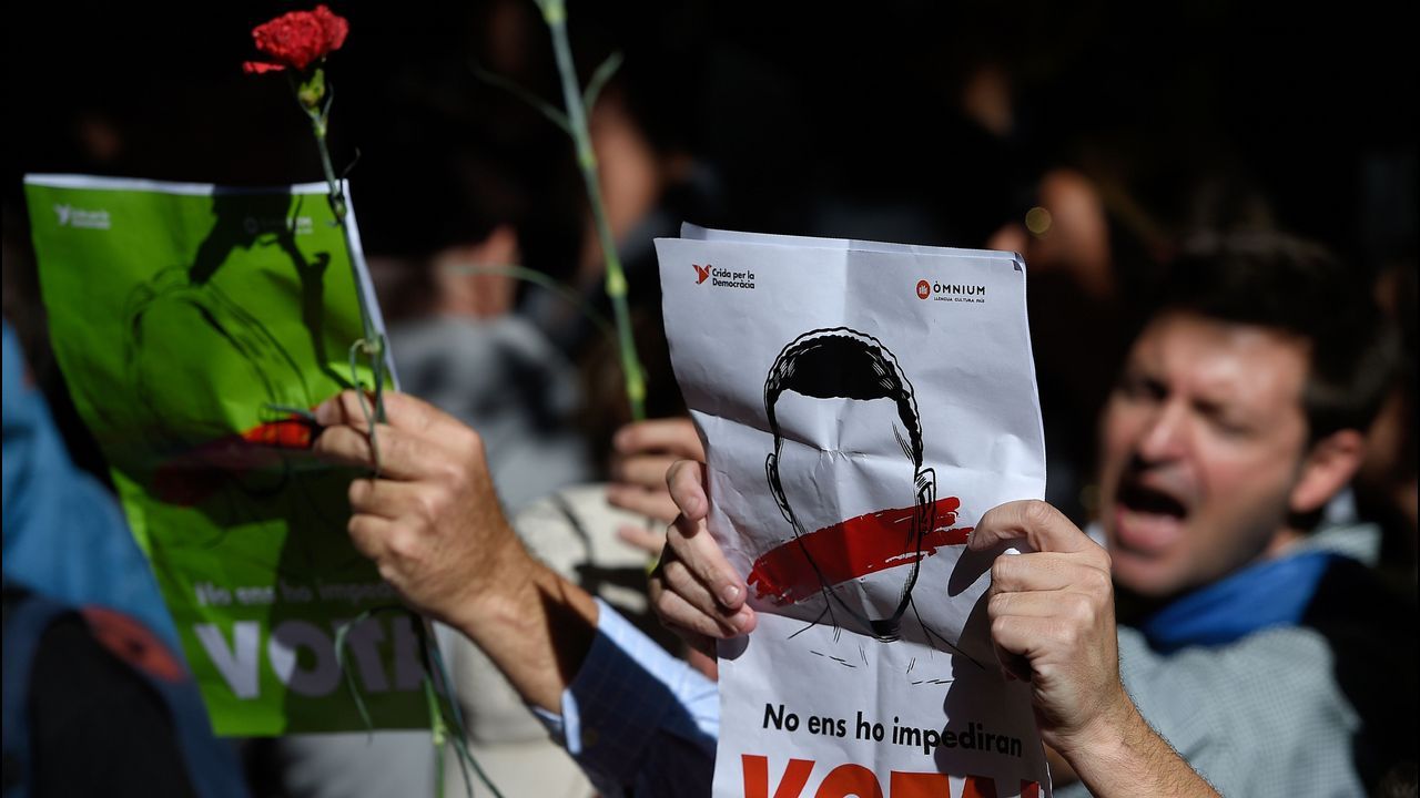 .Protestas en las calles de Barcelona