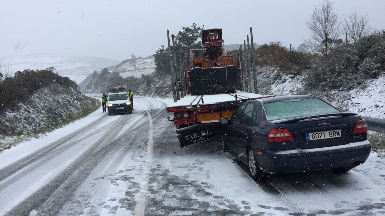 Accidente por la nieve en monte Caxado, As Pontes