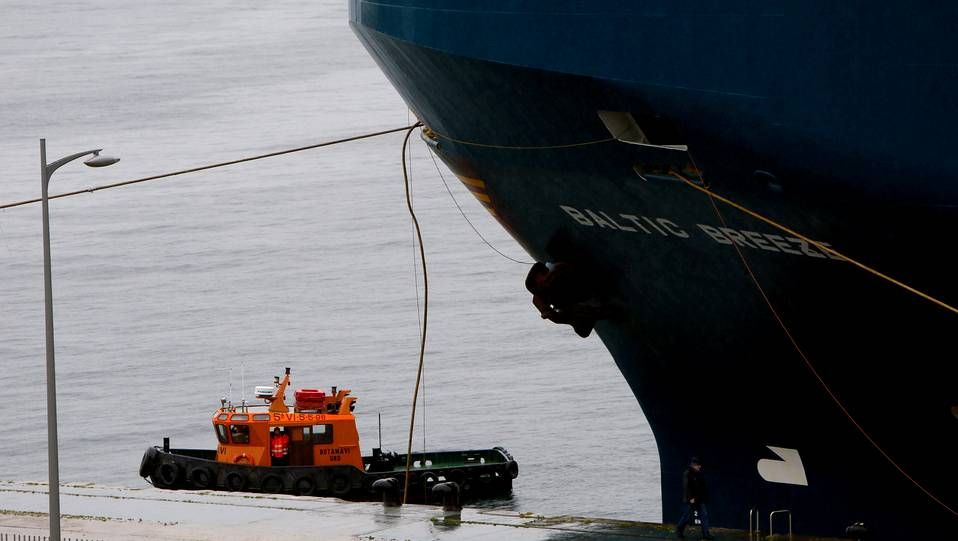 mercante.El mercante «Baltic Breeze», esta mañana tras la colisión de esta madrugada