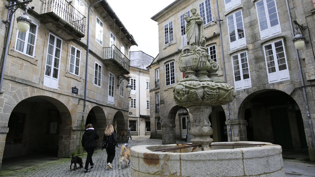En la zona de vinos, destaca la fuente de San Vicente, en la Praza do Campo