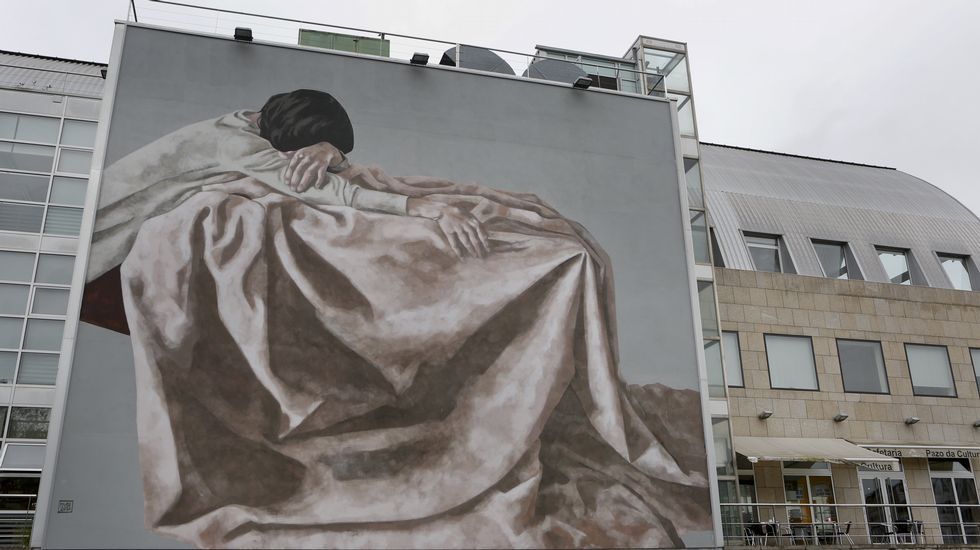 Trabajo de la polaca Natalia Rak en la rúa Vila de Negreira