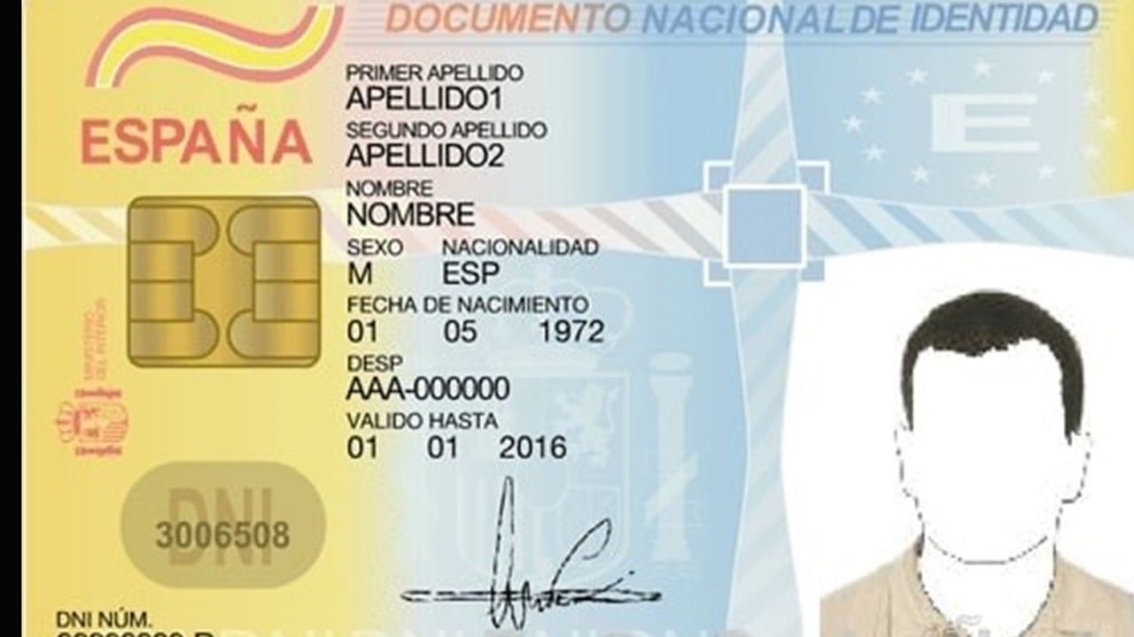 Imagen de un DNI sin cubrirse