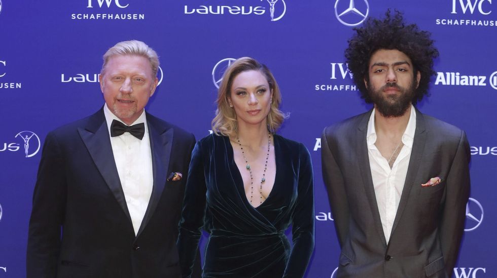 El ex tenista alemán Boris Becker, junto con Lilly y Noah Becker.