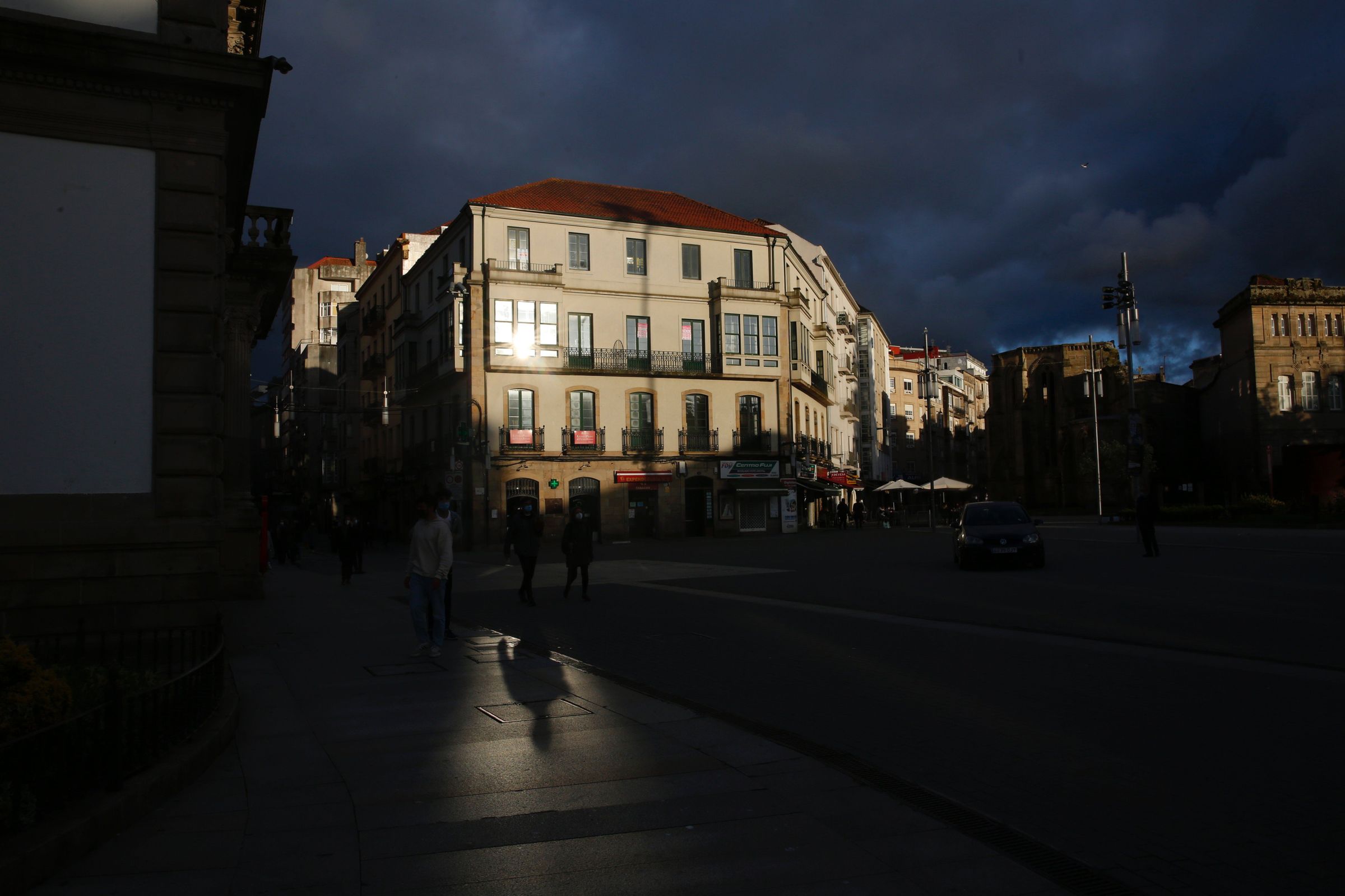Vista da Praza de Espa�a en Pontevedra. 13/05/2021